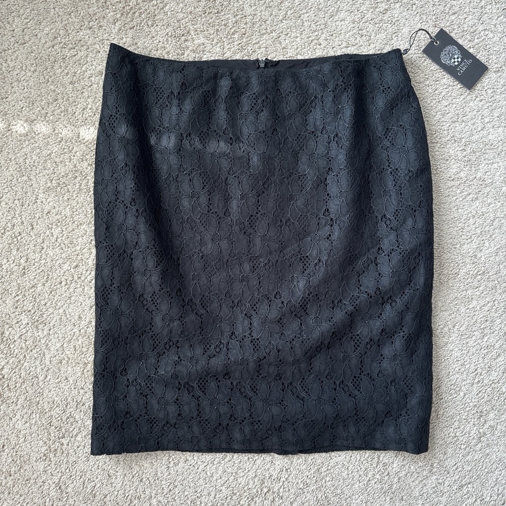 Vince Camuto Elegant Black Lace Skirt